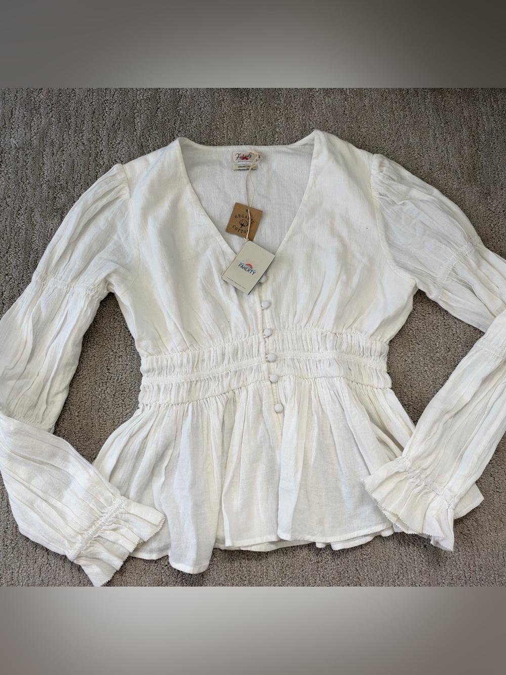 Faherty Colette Blouse in White